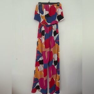 Fabrik Tyche Multicolor Geo Print Pants Jumper Halter Style Size Small